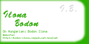 ilona bodon business card